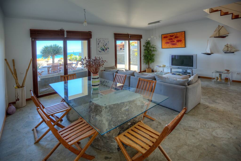 Living and dining room.