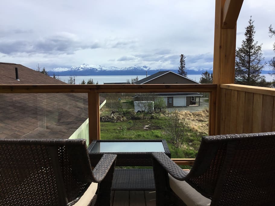 Enjoy relaxing on the 10' x 14' covered porch, rain or shine