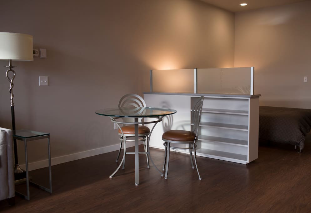 Small sitting area to enjoy your coffee