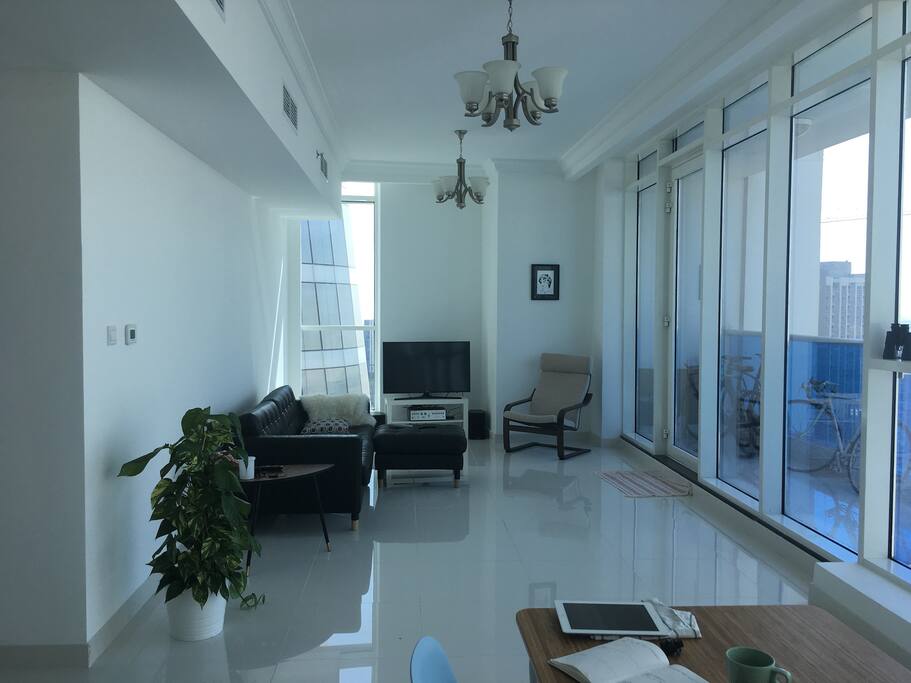 Large lounge area, comfortable couch, arm chair and TV if you just want to chill