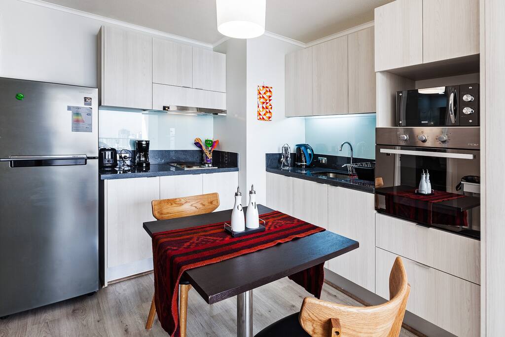 Very well distributed kitchen and dinner space