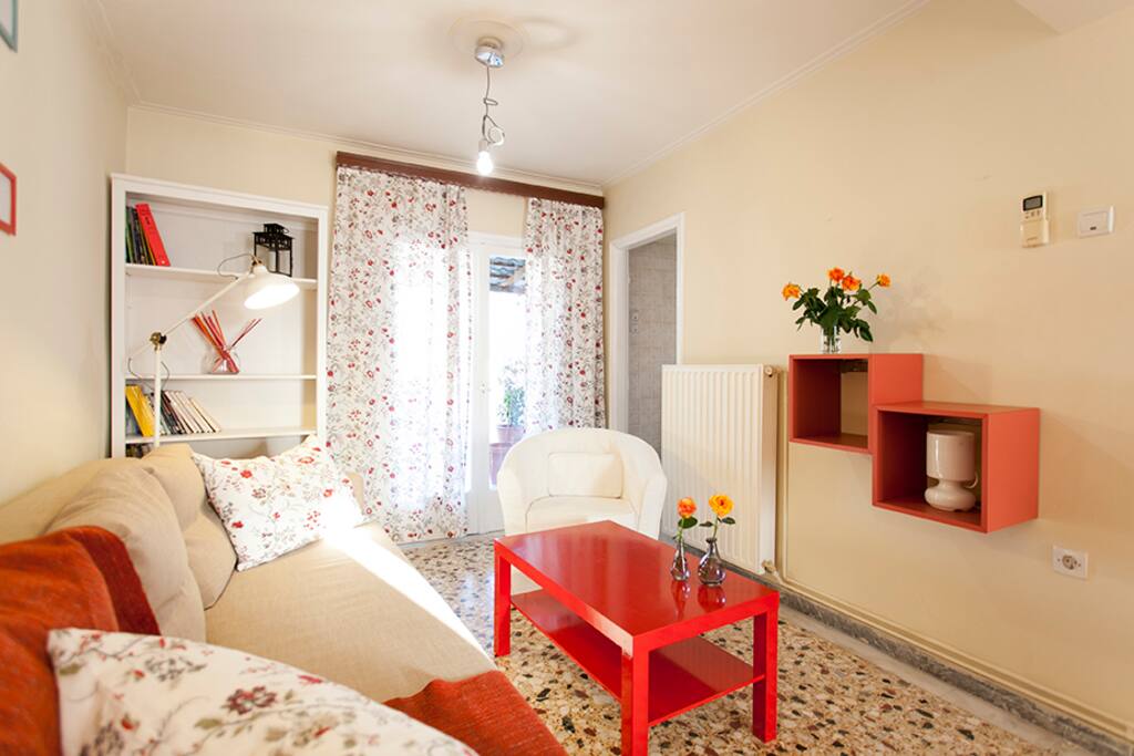 the comfy and cozy interior,with the couch that becomes double bed..