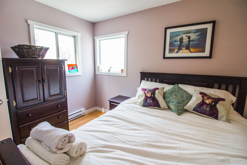 Enjoy a peaceful night sleep on a pillow top mattress with down comforter