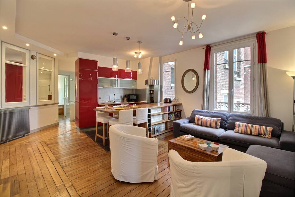 Living room with sofa and TV