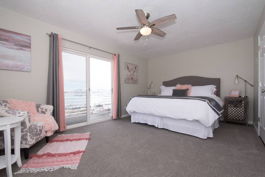Master bedroom with balcony.