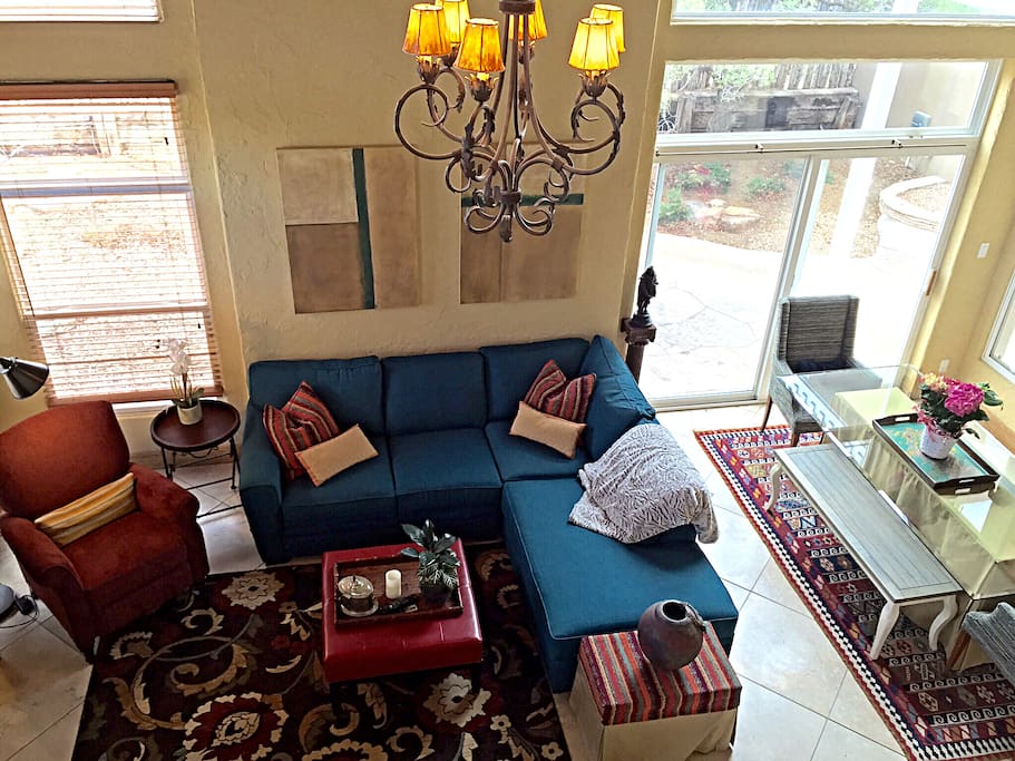 Living and dining room with TV
