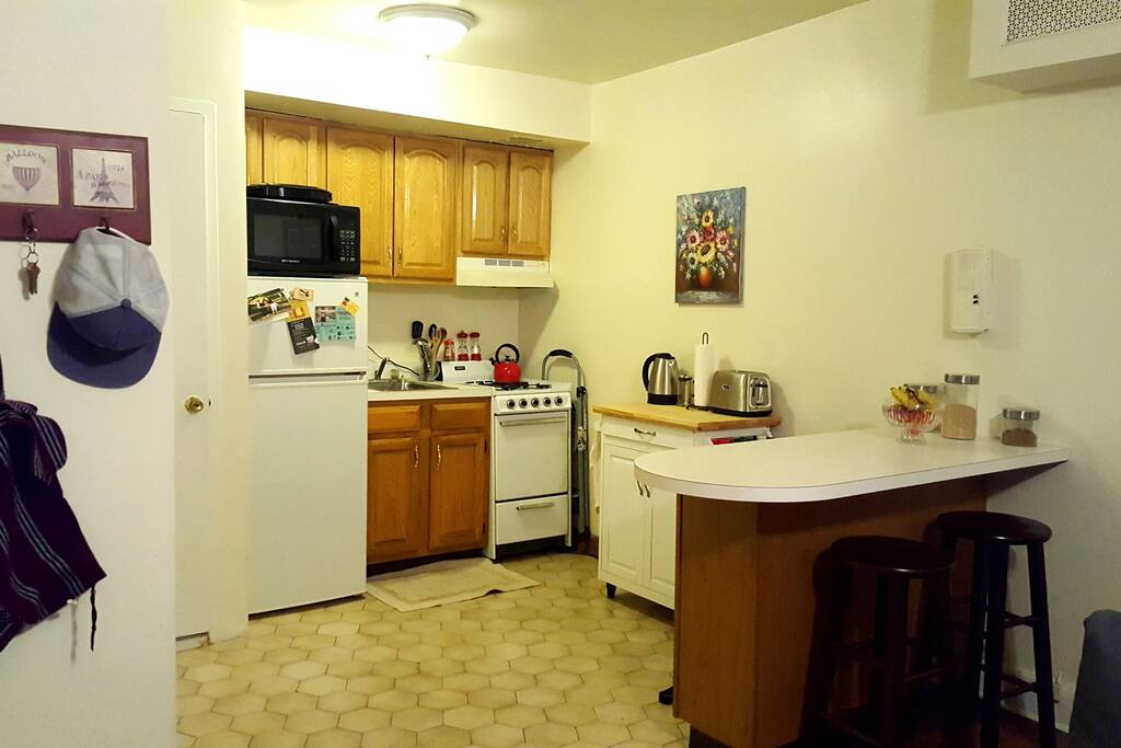 Kitchen! We lucked out with a decent sized kitchen! Rare for Manhattan.