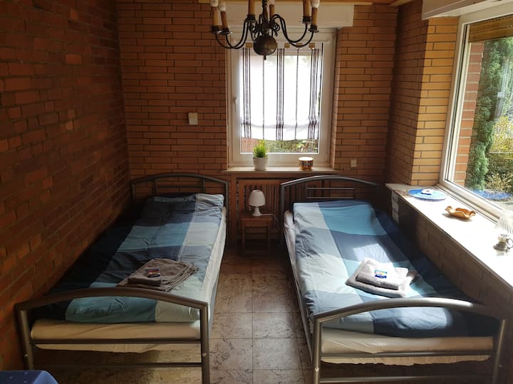 Bedroom 2, 2 single beds (can be converted into a double bed)