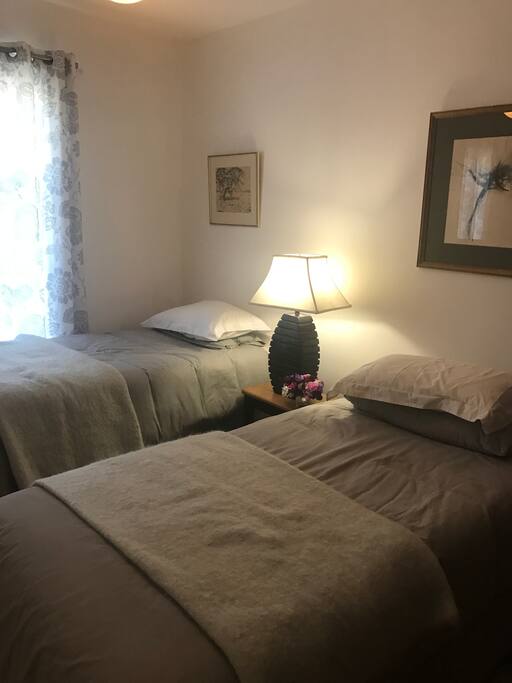 Two single beds in the bedroom