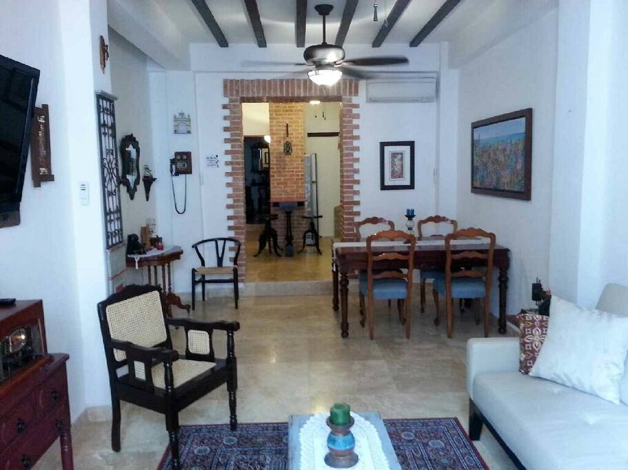 Open space living room and dinning area.