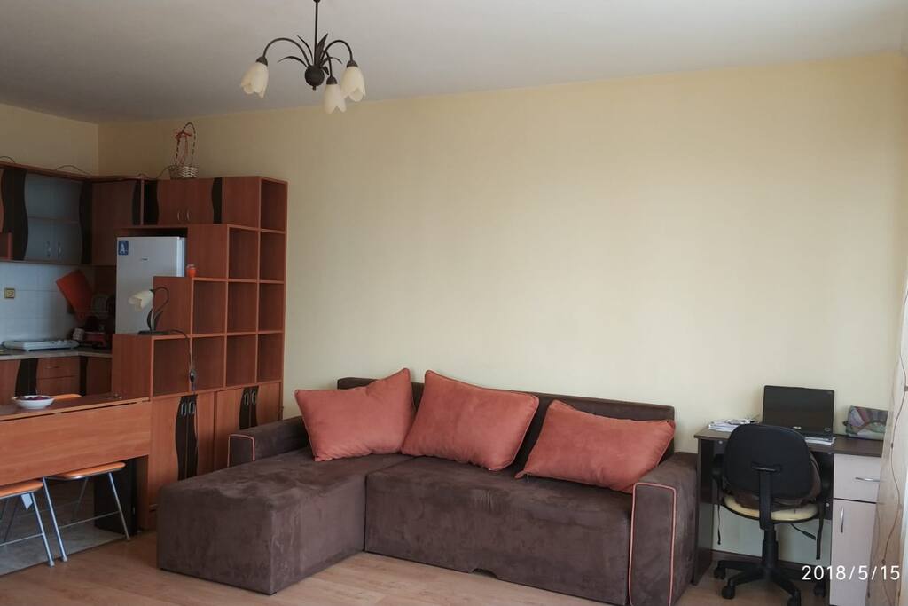 Living room and kitchen