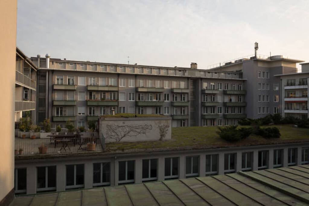 View from the balcony. The room are close to an inner patio which makes them quiet.