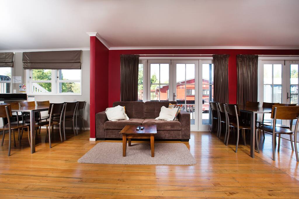 Ground floor 2 kitchens . One either side of Dining area & Coch large flat screen TV
