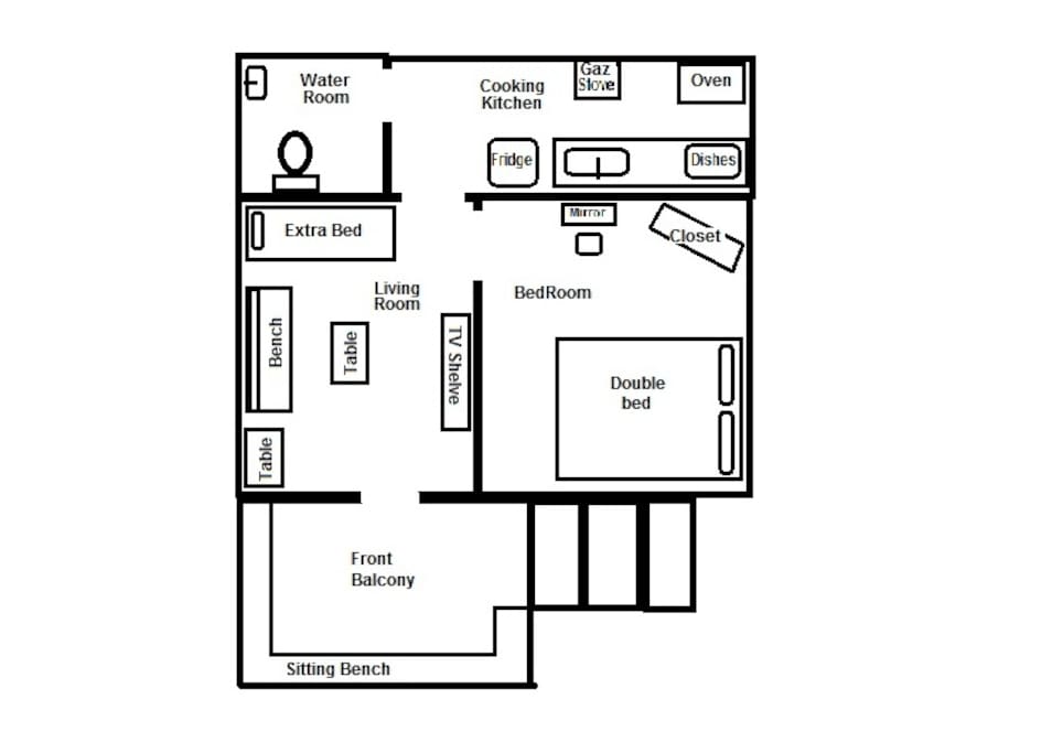 Plan of the spaces . Small chalet