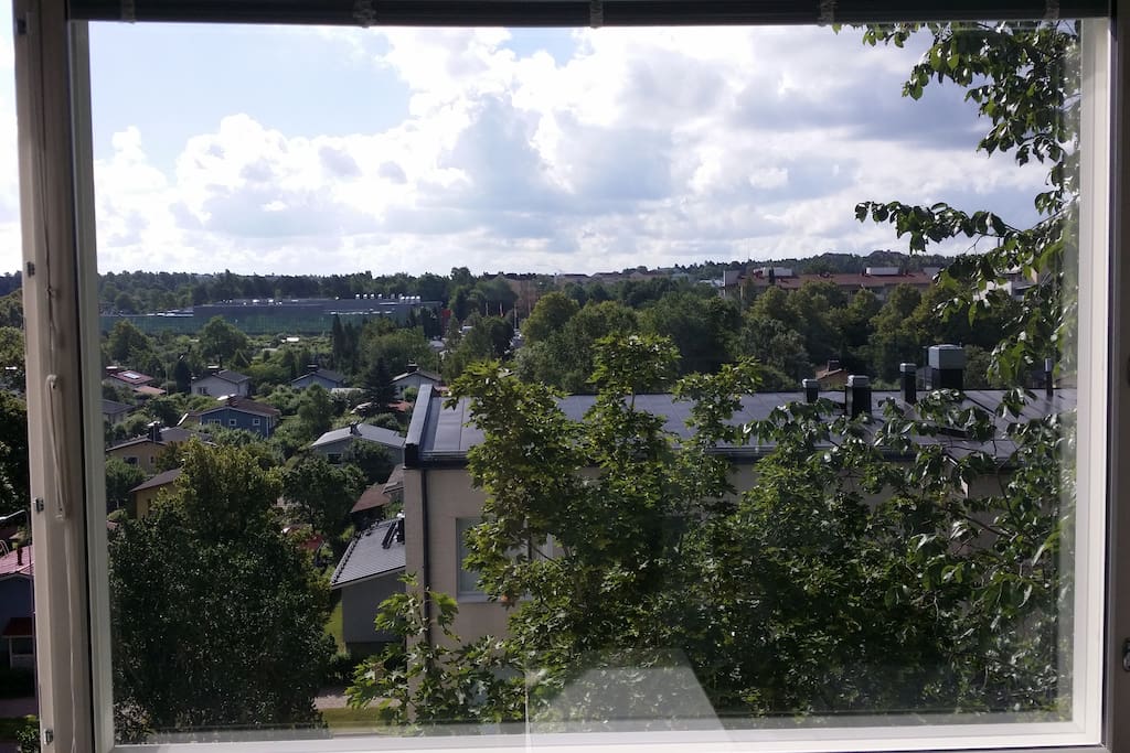A beautiful view from the top floor with the largest grocery store of Turku within eyesight