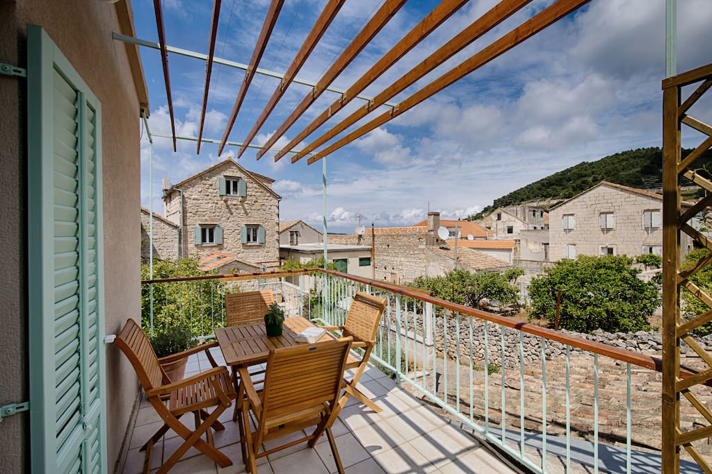 Spacious terrace with garden view