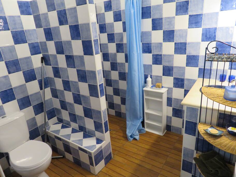 La salle de bain avec douche à l'italienne
