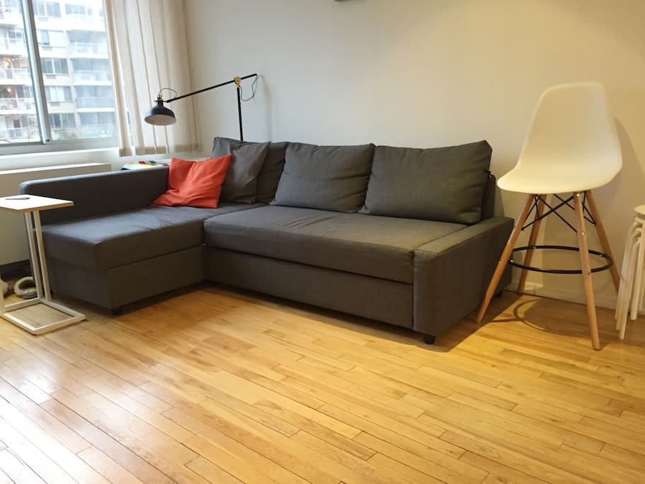 Spacious couch in living room to make yourself at home