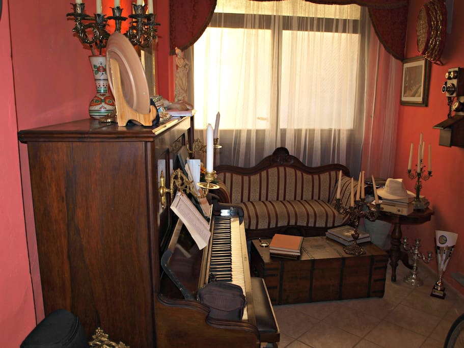 Our living room with the piano.
