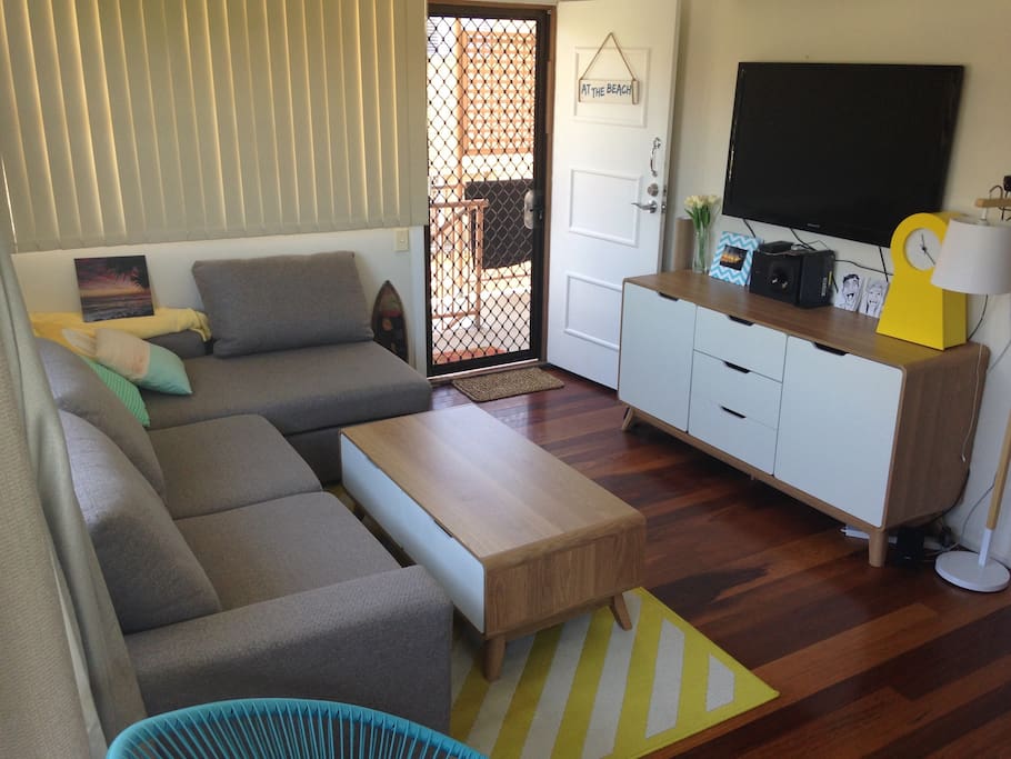 The living room.