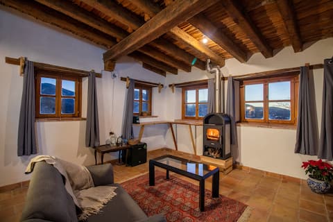 Charming room with fireplace and great view