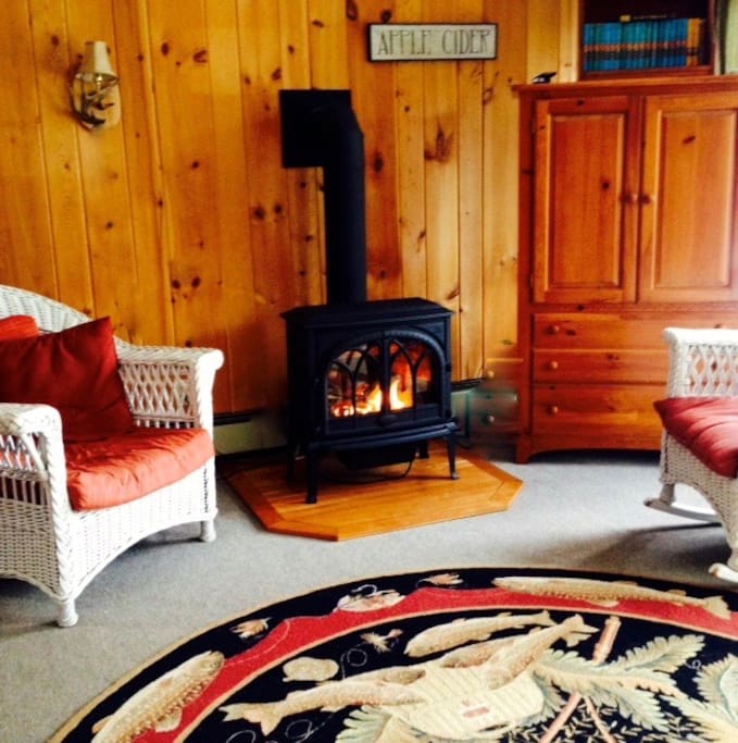 Cozy spot by the fire!