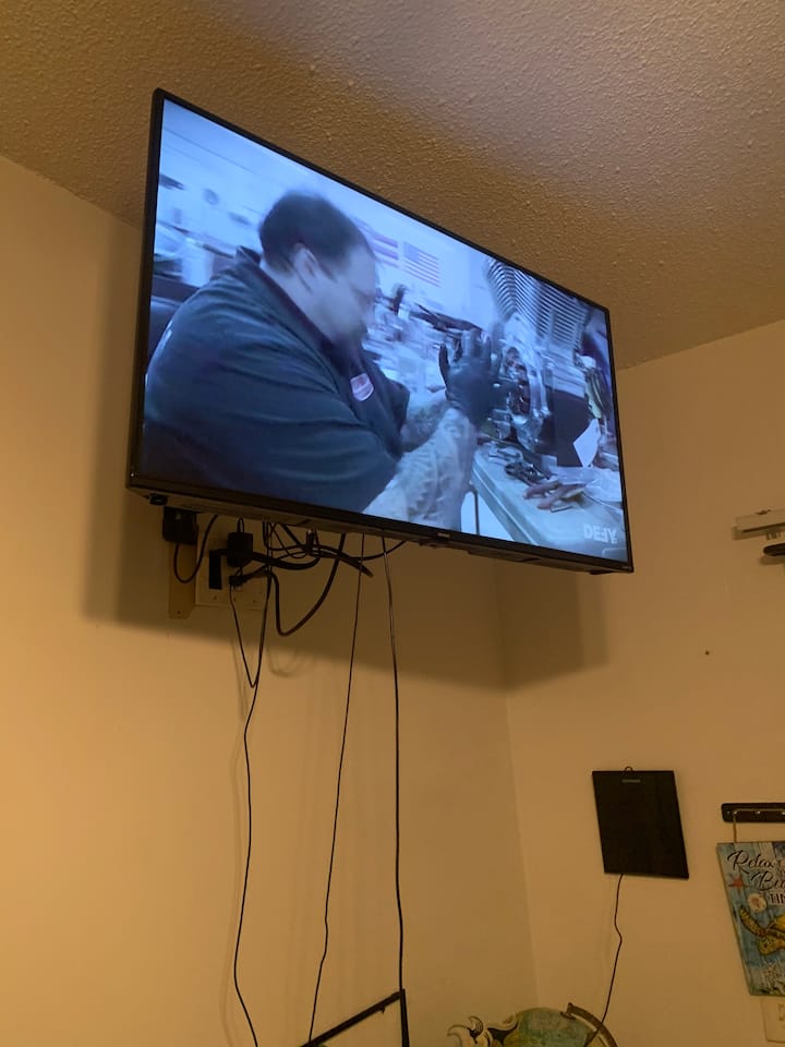 Helt nyt roku-smart-tv.  Med antenne og hdmi-tilslutninger, så du nemt kan medbringe alle apparater og tilslutte den.