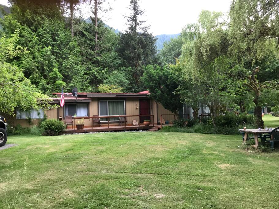 front of the cabin