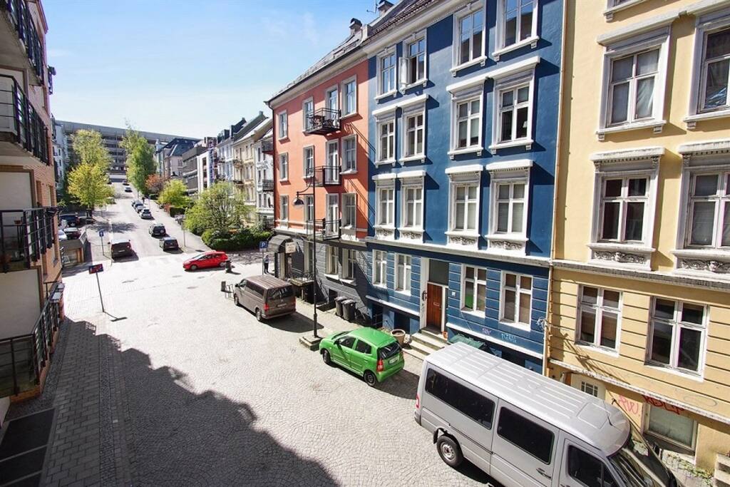 The blue building in the middle