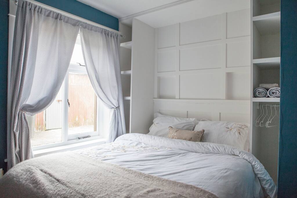 Downstairs room with King size bed.