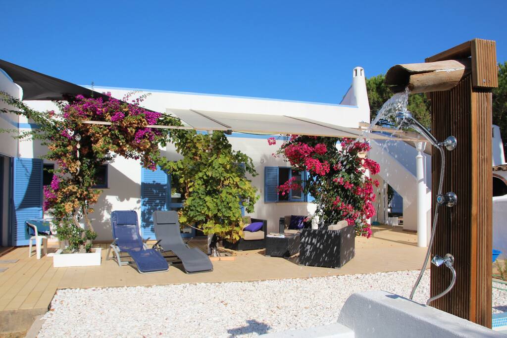 Terrace and outdoor-shower... sun and shadow... a little paradise.