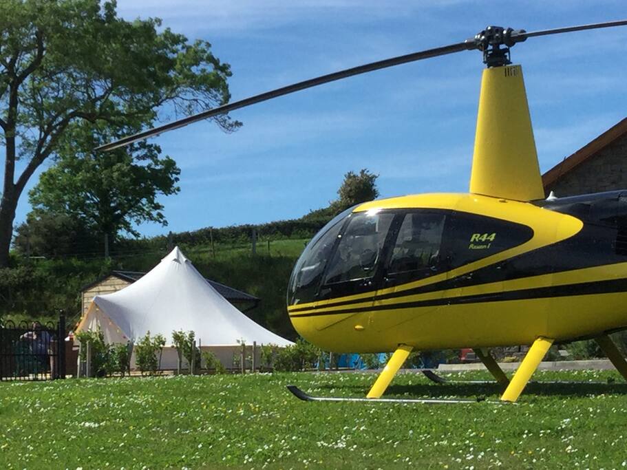 Glamping site, accessible by land, sea, and air!