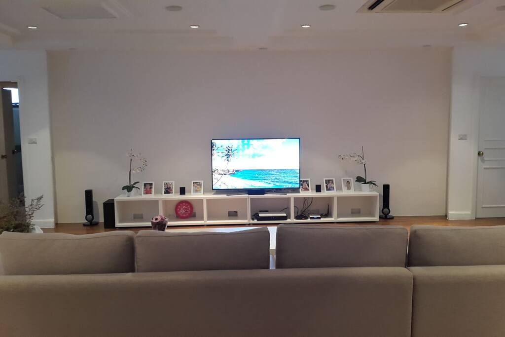Living room. Room on the right will be the guest room which has private bathroom inside with shower/bathtub and AC.