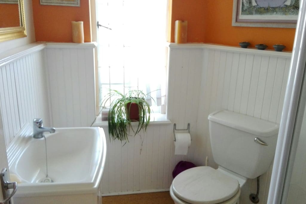 En-suite with basin, toilet and shower