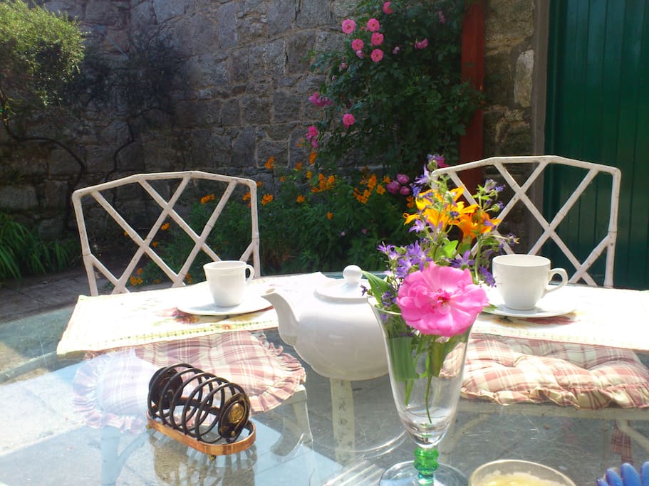 The patio for morning coffee...