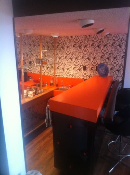 Wet bar is all yours! Sink/Fridge/microwave/dishes.