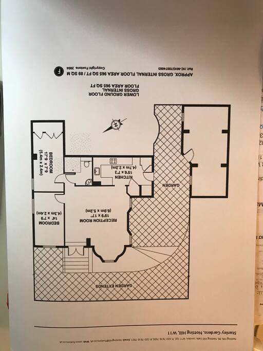This is your floor plan - the garden borders the place on 3 sides! The renovations are just finishing up and a link to the pictures will be provided in the next week or so.