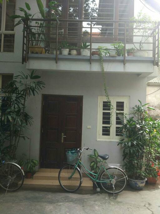 The front door to the house is in a quiet courtyard set back from the street.
