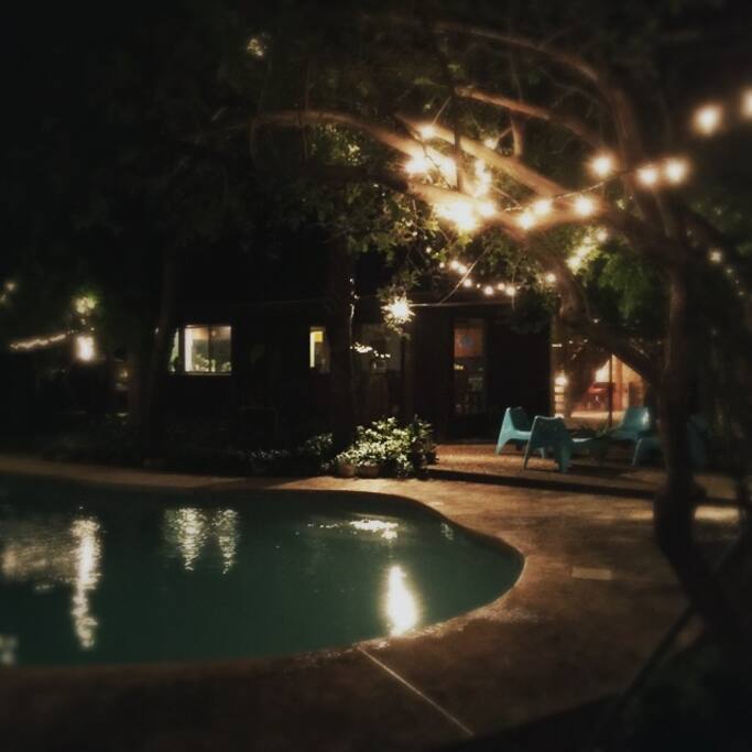 backyard at night