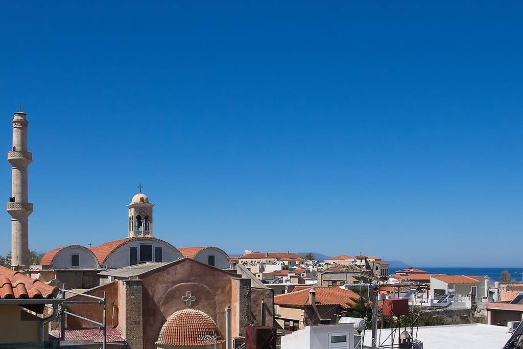 Wonderful sea-views and town-views from our terrace