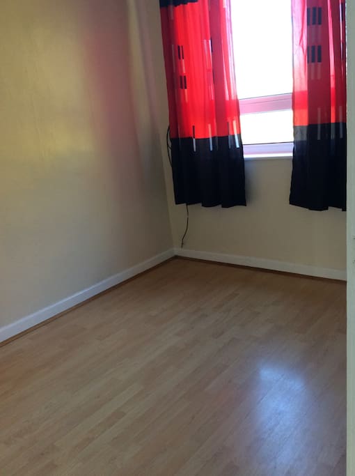 Bedroom with new double bed and luxury foam mattress