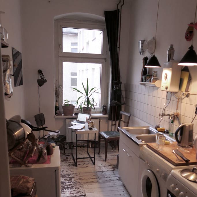 the kitchen