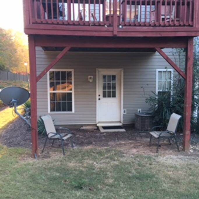 Enter here, bottom floor room with bed room, full bath, sealed off from rest of house, private area.