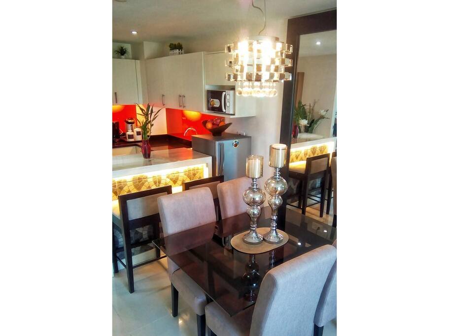 Dining Area + Breakfast Bar
