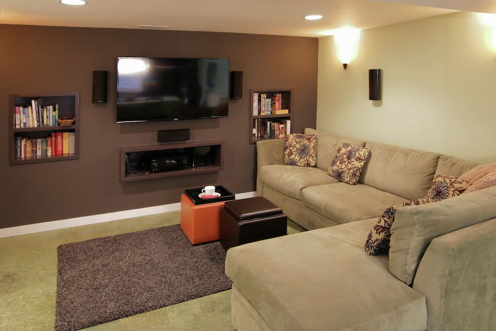 Private living room surround sound TV
