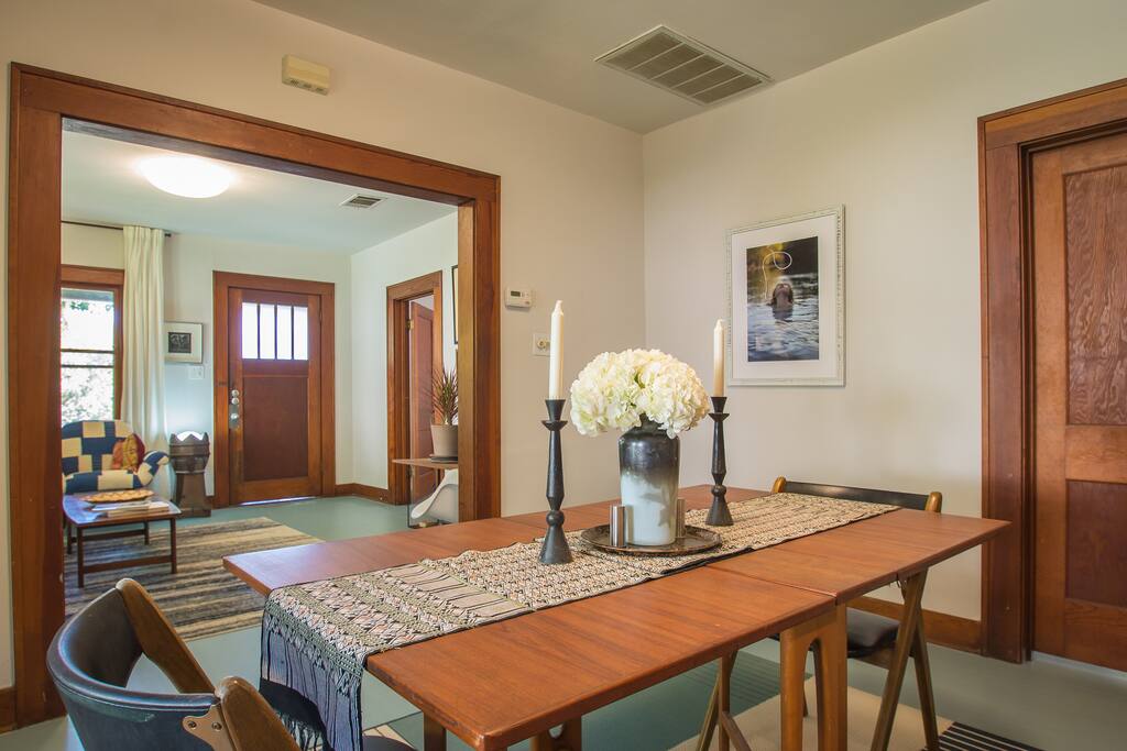 Dining room looking towards living area.
