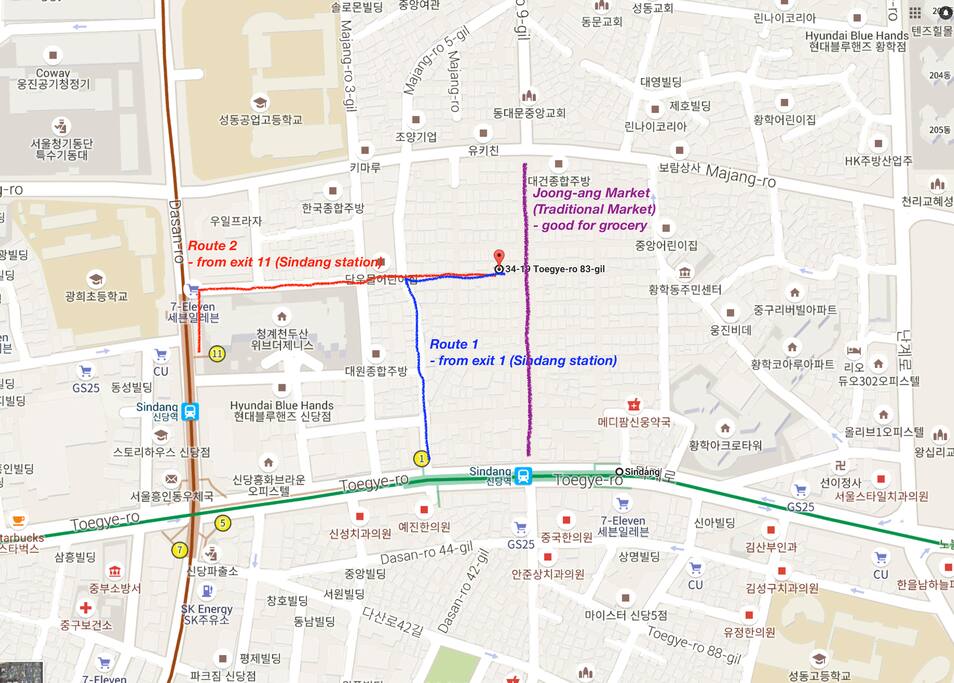 Just take 3 minutes from the station (Sindang station line 2 and line 6)