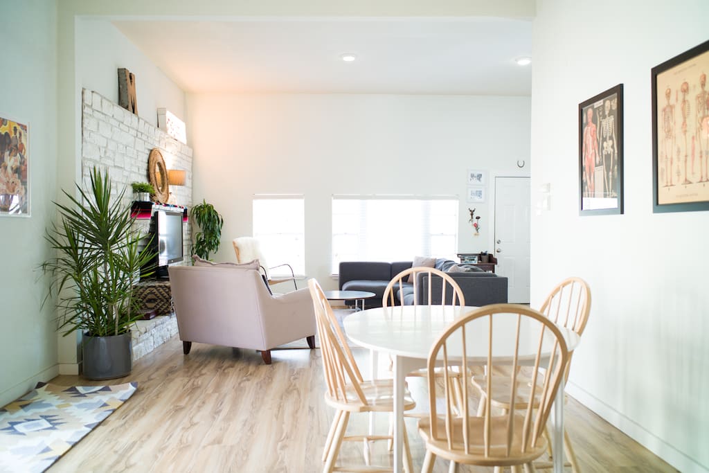 Open concept for living areas