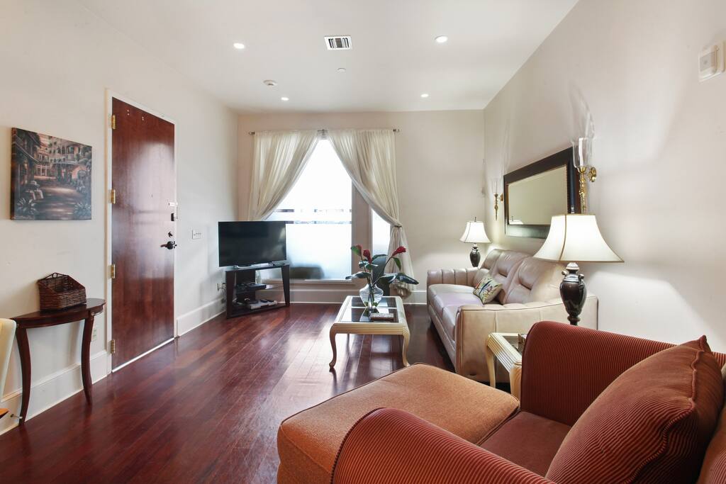 View of living room from kitchen
