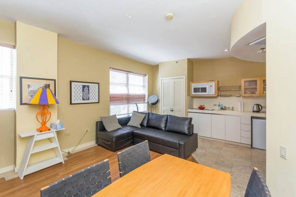 open concept living/dining room
